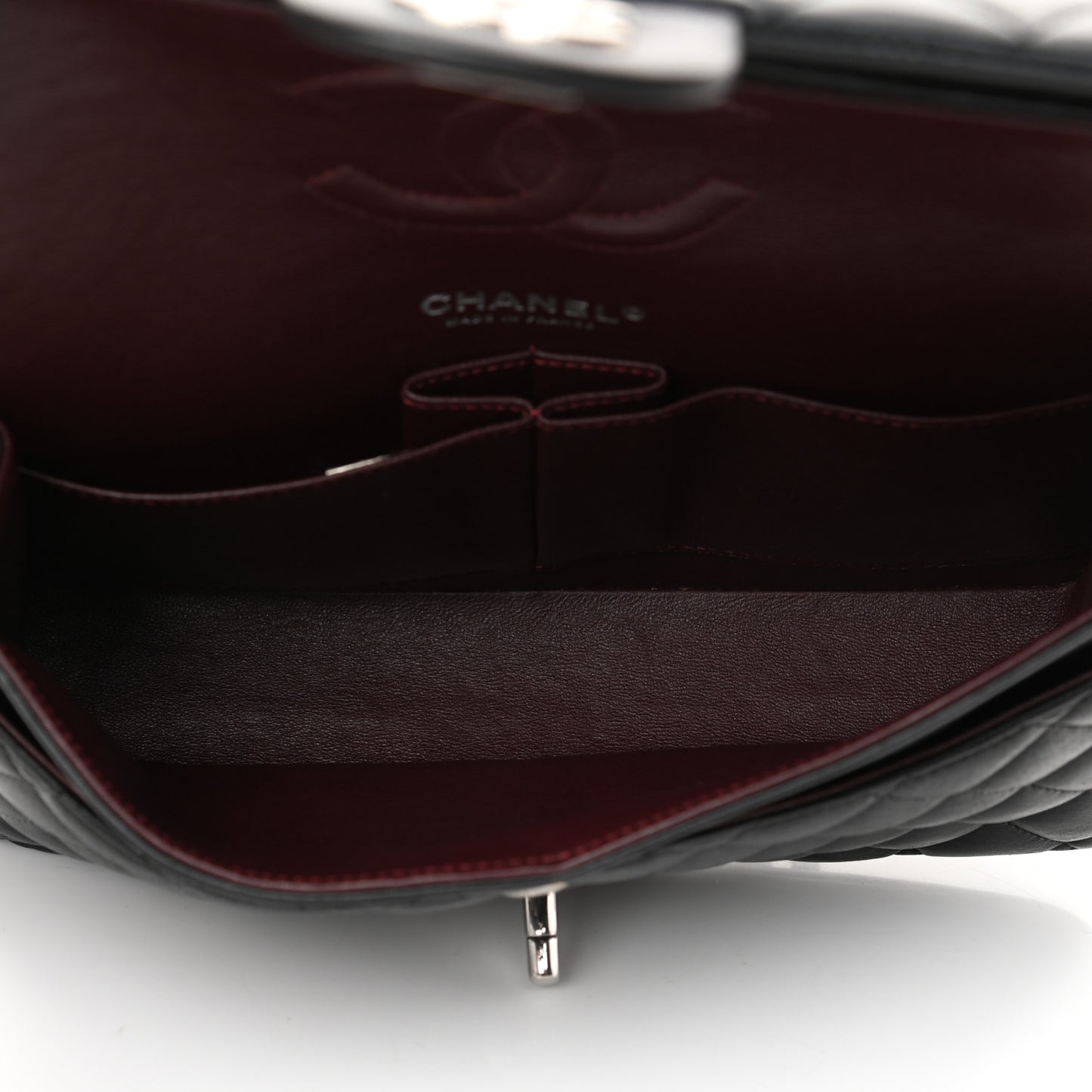 Lambskin Quilted Medium Double Flap Black