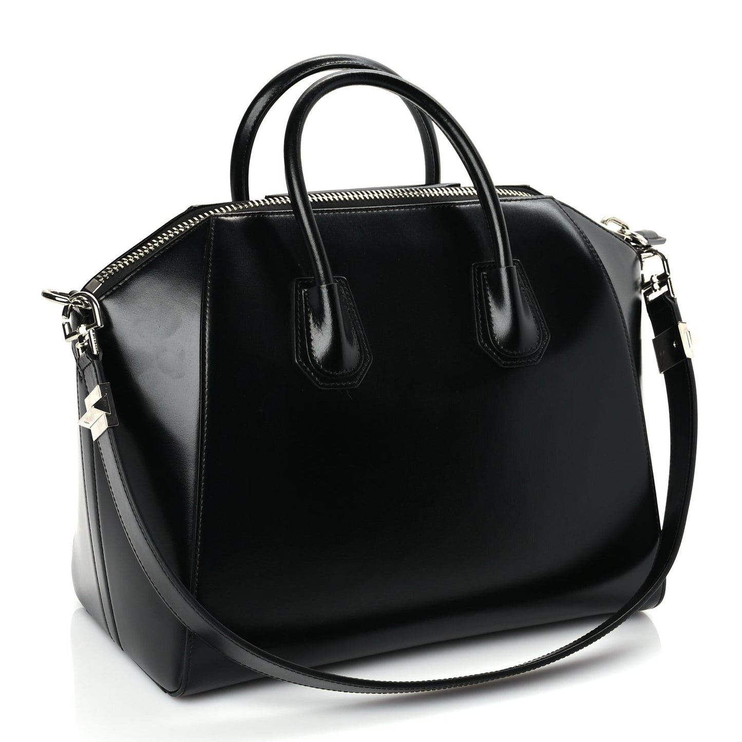Shiny Lord Calfskin Large Antigona Black