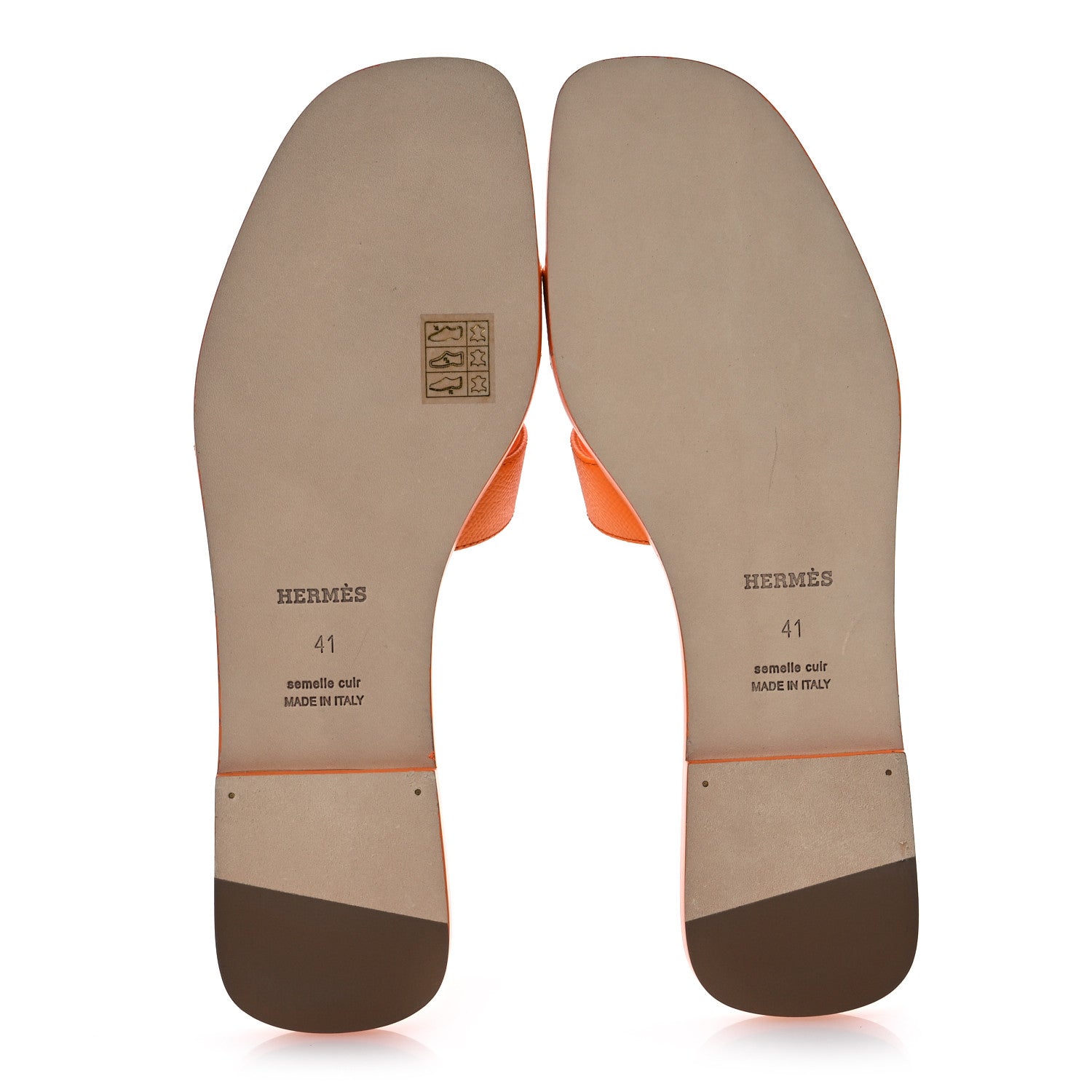 Hermes Epsom Oran Sandals 41 Orange Sunset 7 of 11