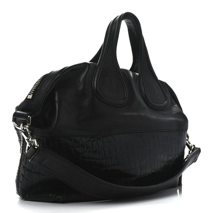 Givenchy Calfskin Crocodile Embossed Medium Nightingale Black 3 of 7