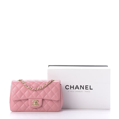 Chanel Lambskin Quilted Mini Rectangular Flap Pink 11 of 11