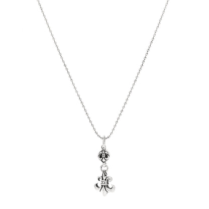 Chrome Hearts Sterling Silver Ball BS Fleur de Lis Pendant Necklace 1 of 5