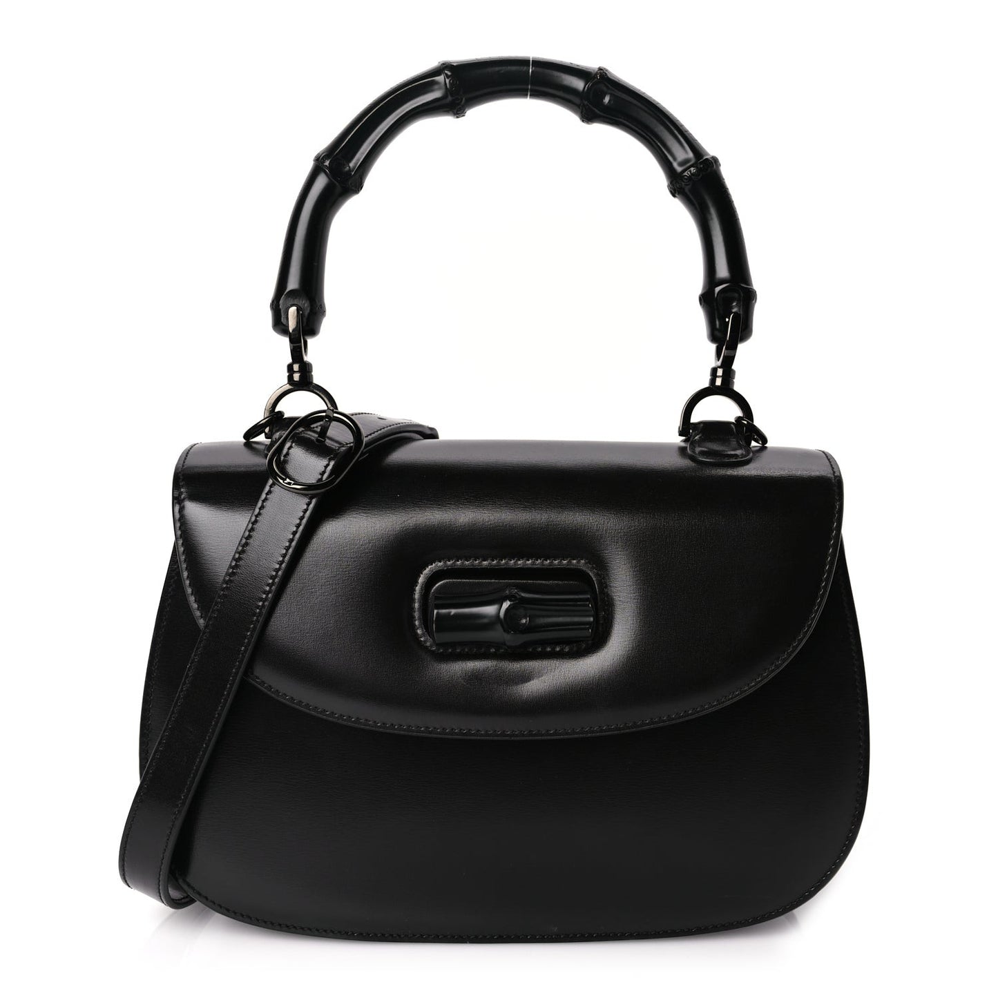 Boarded Dyana Lux Calfskin Web Monochrome Medium Bamboo 1947 Top Handle Bag Black