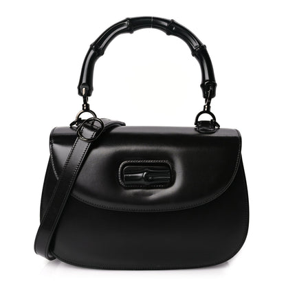Gucci Boarded Dyana Lux Calfskin Web Monochrome Medium Bamboo 1947 Top Handle Bag Black 1 of 8