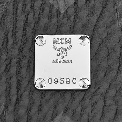 MCM Visetos Medium Anya Zip Top Shopper Tote Black 8 of 16