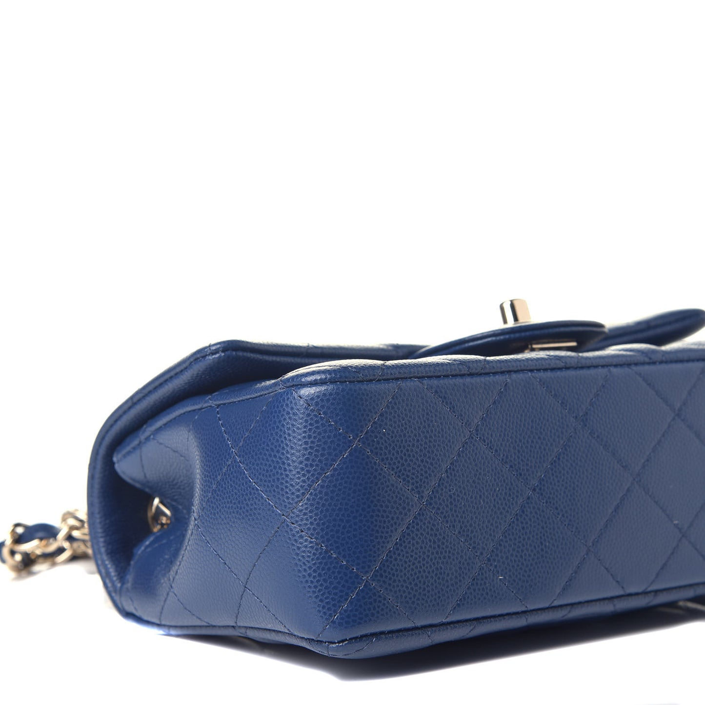 Caviar Quilted Mini Rectangular Flap Blue