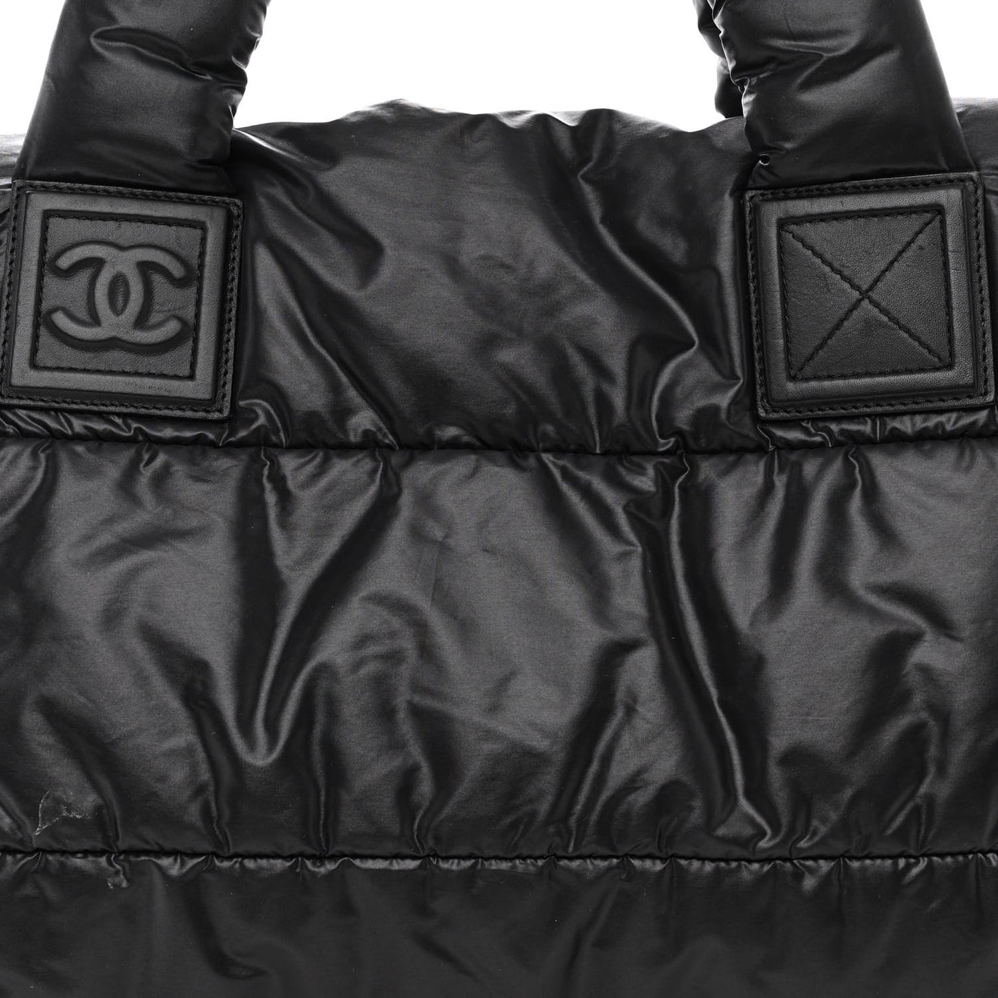 Nylon Quilted Medium Coco Cocoon Reversible Tote Black