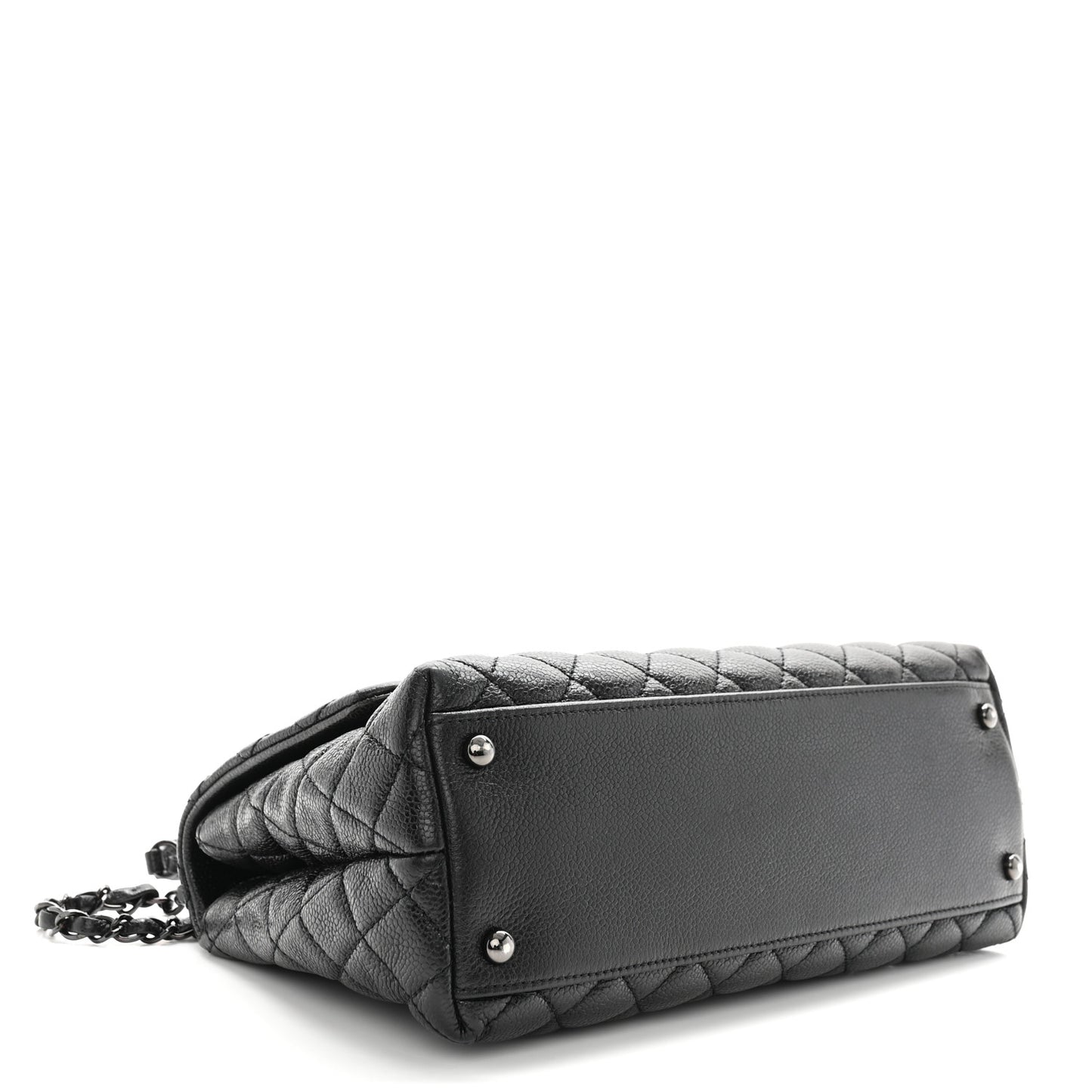 Caviar Quilted Small Coco Handle Flap So Black