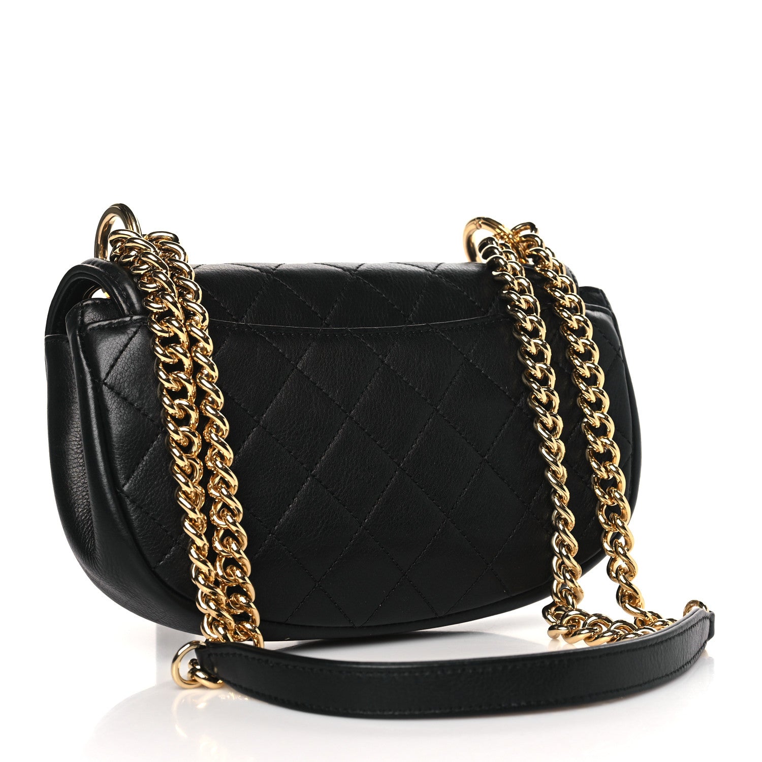 Chanel Calfskin Quilted Chain Handle Flap Black 3 of 10