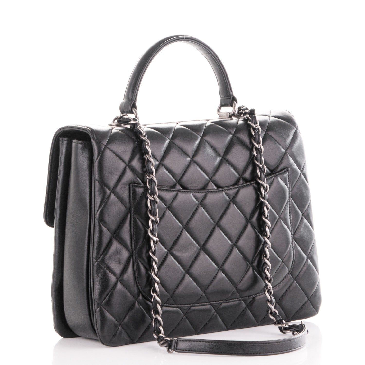 Chanel Lambskin Quilted Large Trendy CC Dual Handle Flap Bag Black 3 of 7