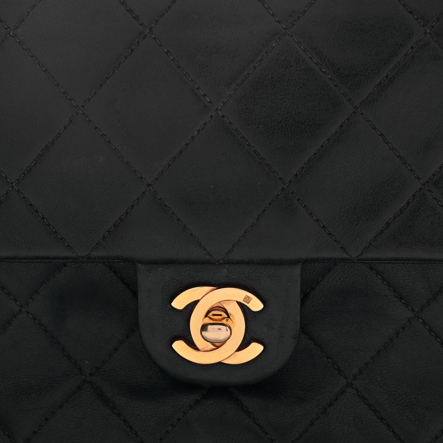 Chanel Lambskin Quilted Small Single Flap Black Black 7 of 9
