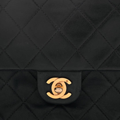 Chanel Lambskin Quilted Small Single Flap Black Black 7 of 9