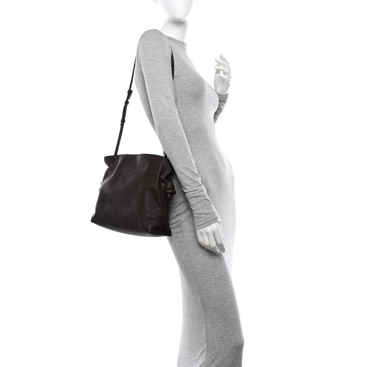 Loewe Nappa Medium Flamenco Knot Bag Chocolate 2 of 10