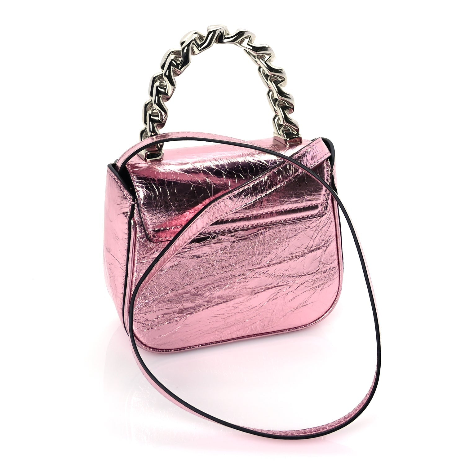 Versace Metallic Crackled Lambskin Mini La Medusa Bag Pink 2 of 8