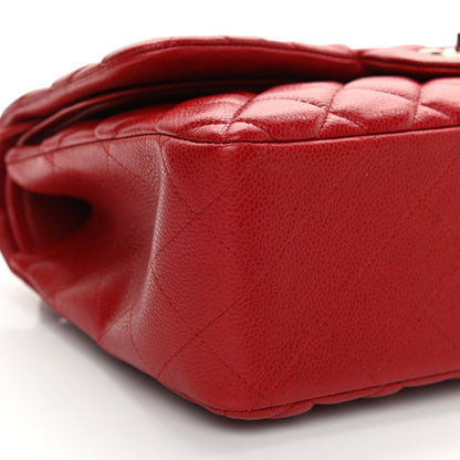 Chanel Caviar Quilted Jumbo Double Flap Red 5 of 9