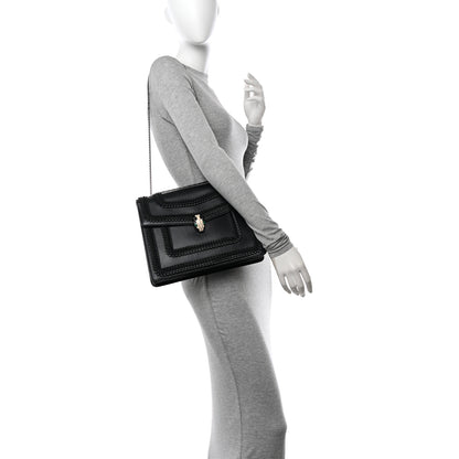 Bulgari Calfskin Plisse Serpenti Forever Crossbody Bag Black 2 of 15