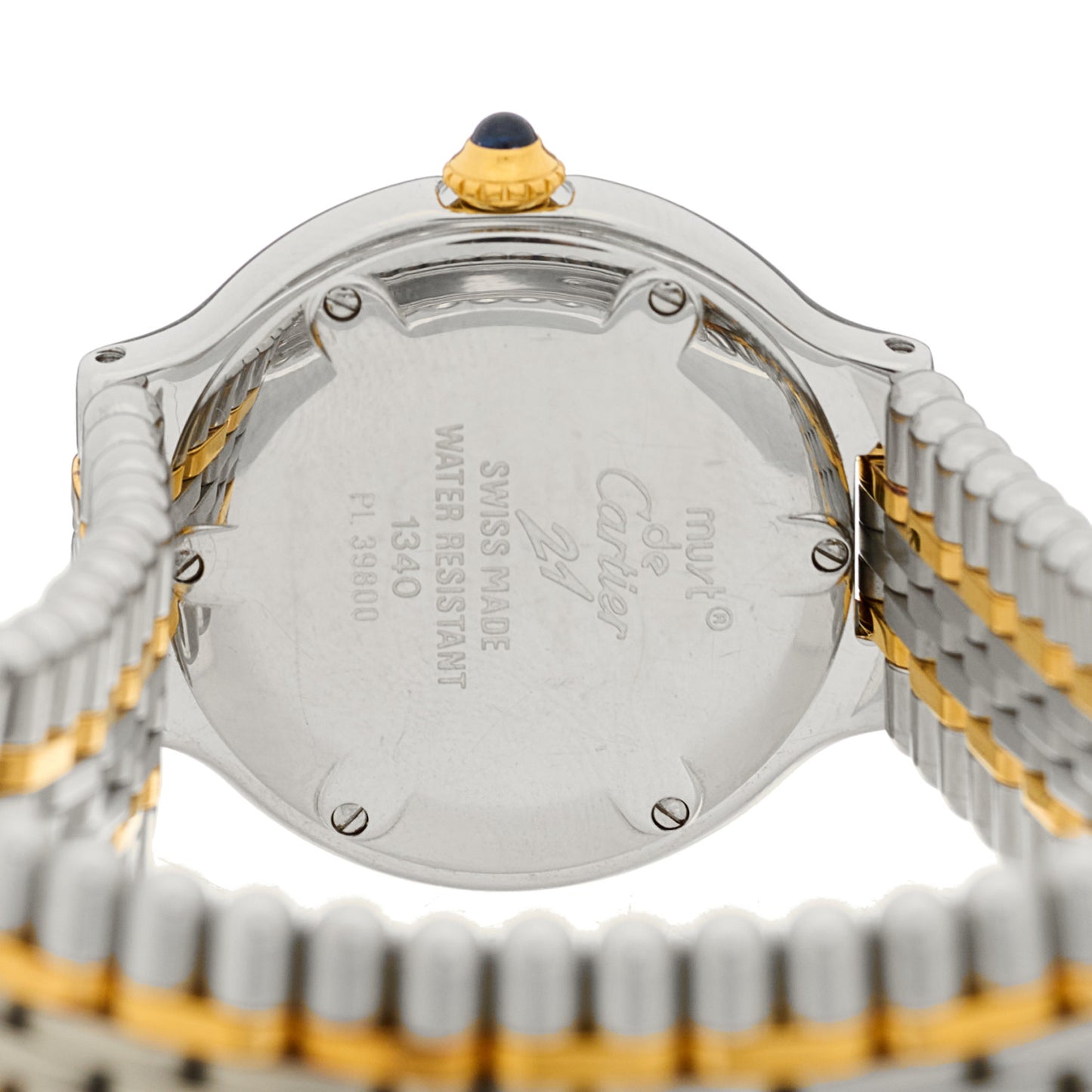 Stainless Steel 18K Yellow Gold 28mm Must De 21 Bullet Link Quartz Watch