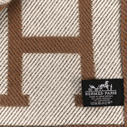 Hermes Wool Cashmere Avalon Blanket Ecru Camel 3 of 3