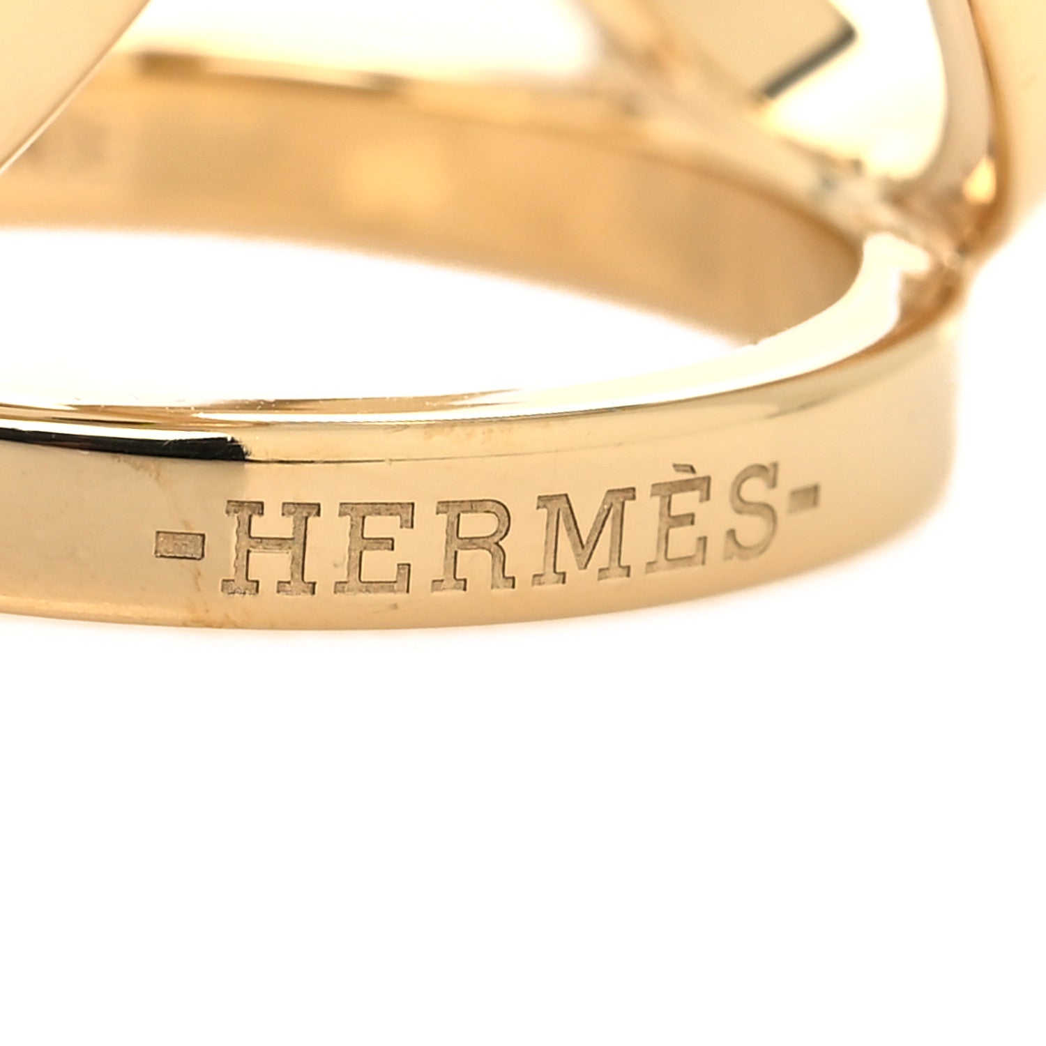Hermes Permabrass Gold Plated Trio Scarf Ring 3 of 4
