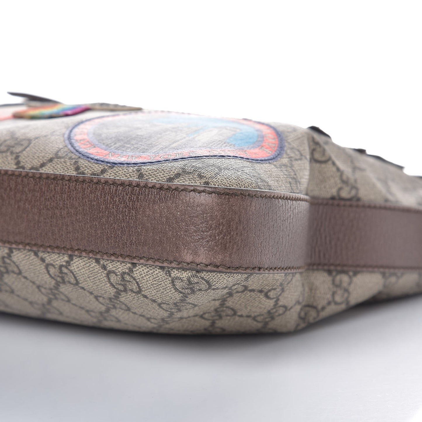 Soft GG Supreme Monogram Courrier Web Medium Flat Messenger Bag Beige New Acero Multicolor