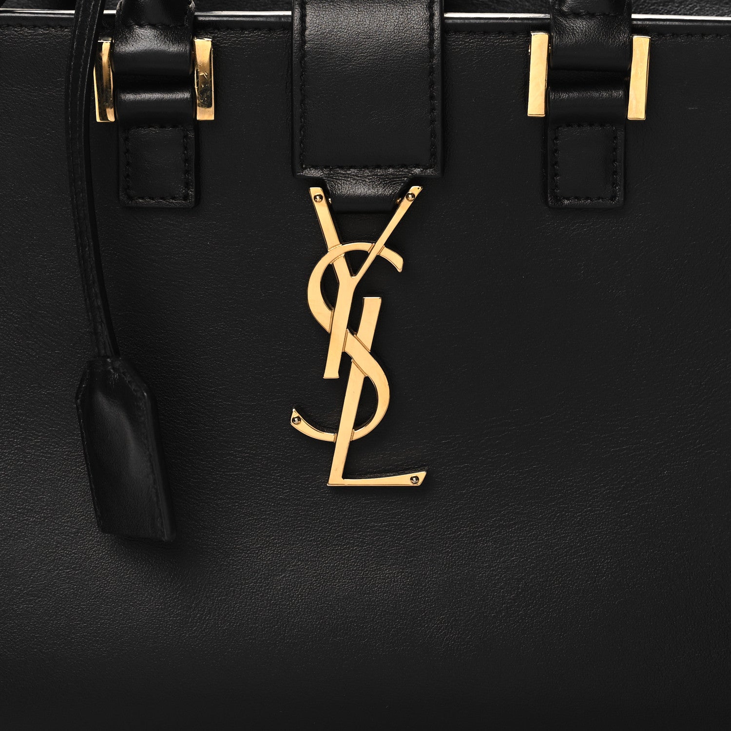 Saint Laurent Calfskin Monogram Baby Cabas Black 8 of 12
