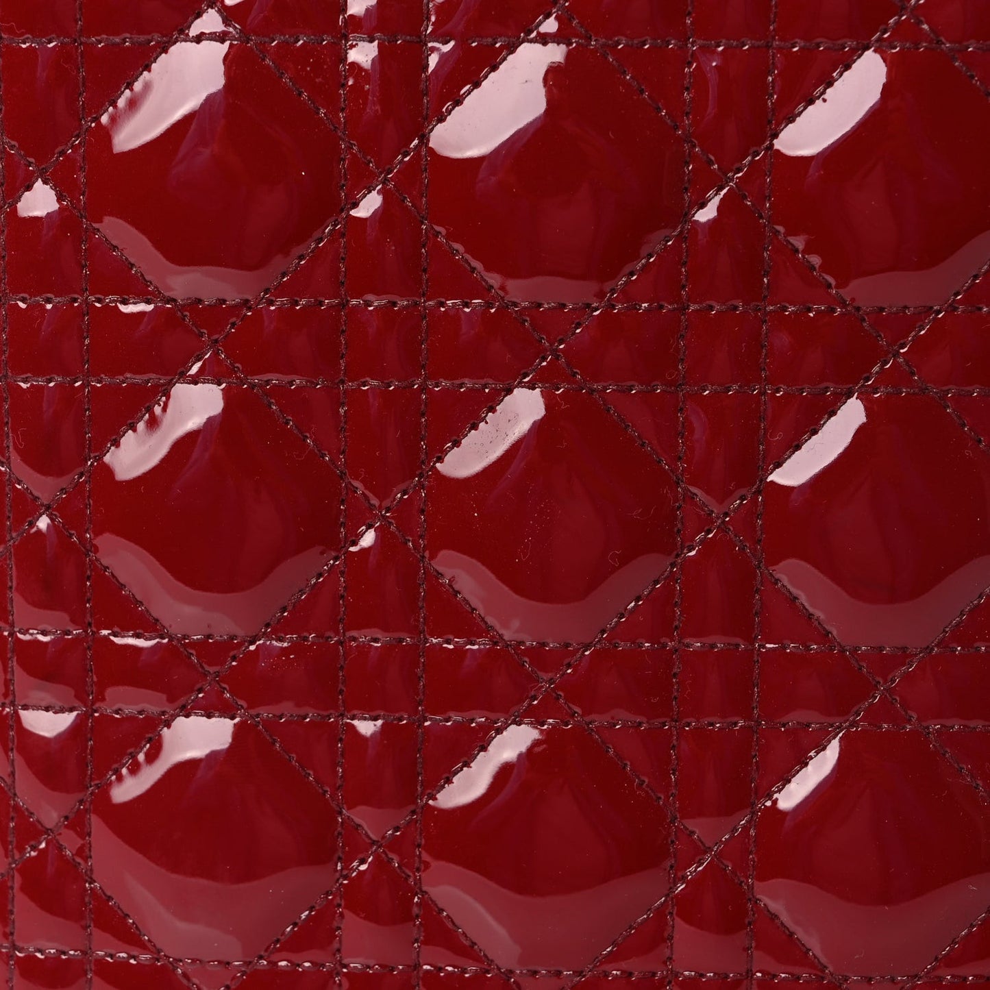Patent Cannage Medium Lady Dior Red