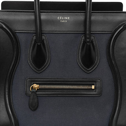 Celine Canvas Smooth Calfskin Micro Tri-Color Luggage Navy Blue 7 of 12