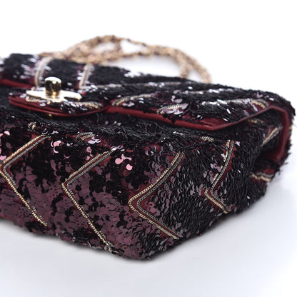 Chanel Sequins Chevron Classic Flap Burgundy 9 of 9