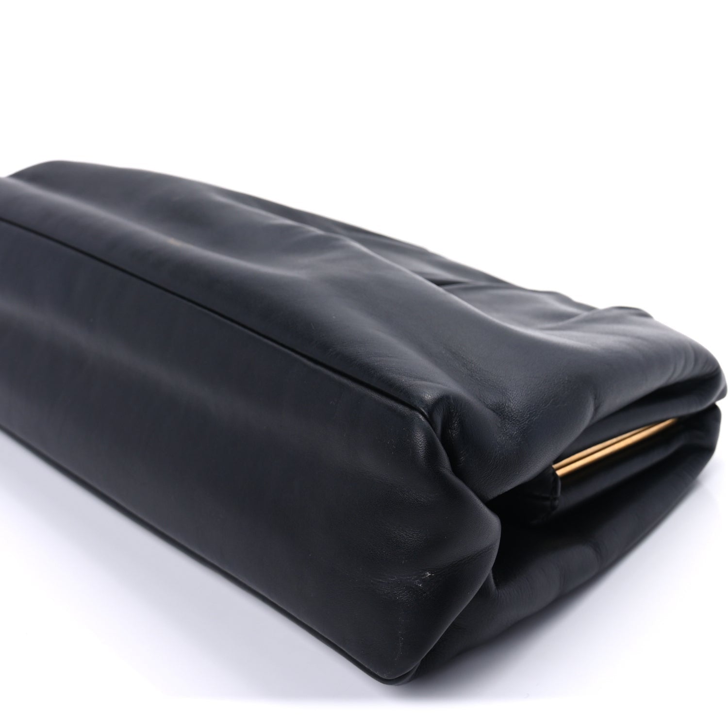 Celine Calfskin Pleated French Lock Clutch  Black 9 of 9