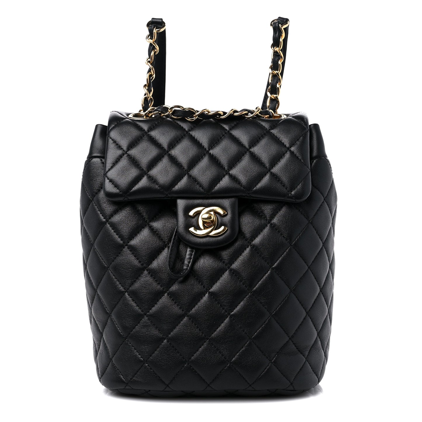 Lambskin Quilted Small Urban Spirit Backpack Black
