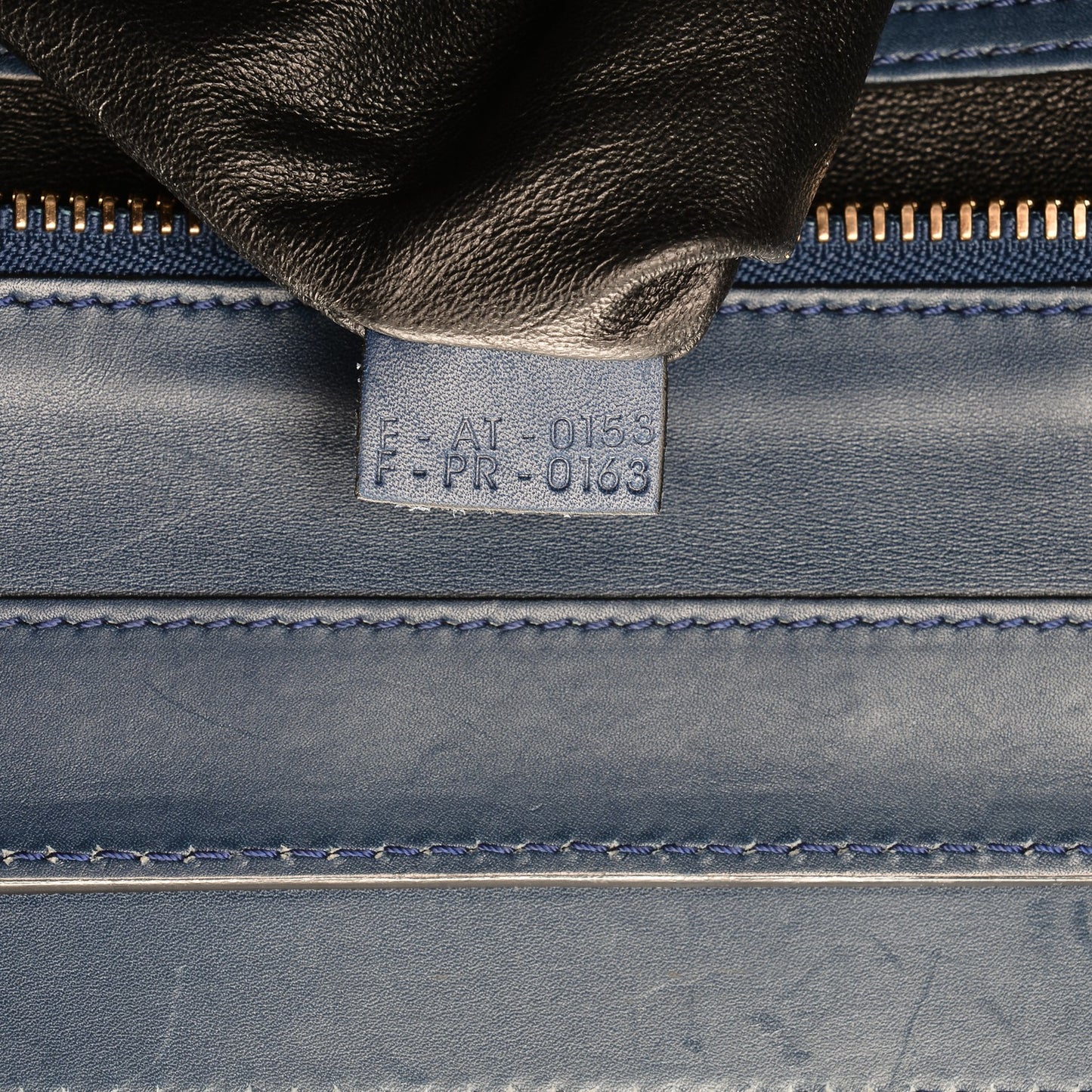 Smooth Calfskin Mini Bi-Color Luggage Ocean Blue