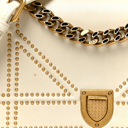 Christian Dior Lambskin Studded Medium Diorama Flap Bag Latte 8 of 16