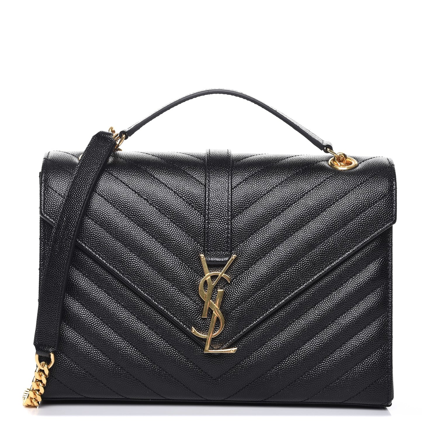 Grain De Poudre Matelasse Medium Monogram Satchel Black