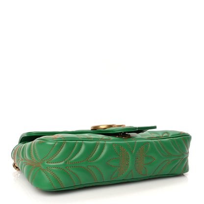 Gucci X Adidas Calfskin Matelasse Small GG Marmont Shoulder Bag Green 3 of 9