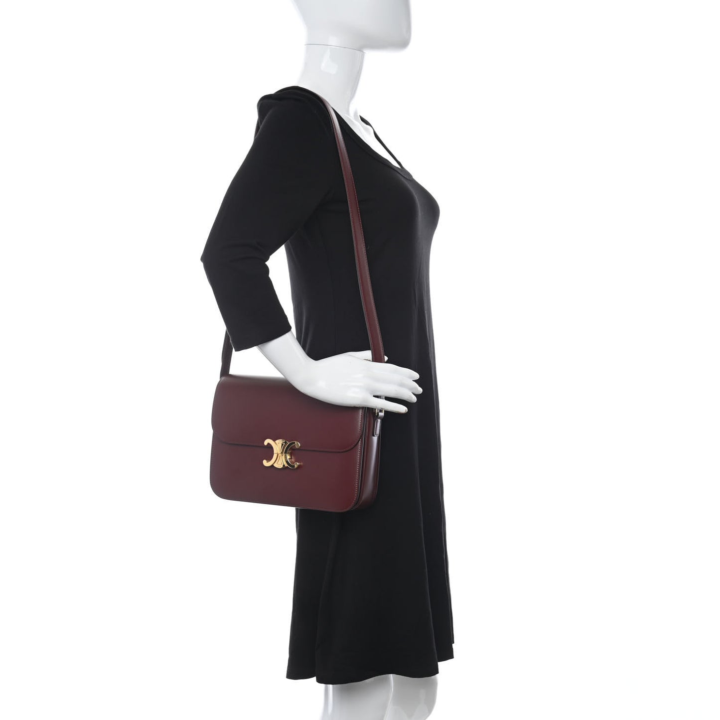 Shiny Calfskin Medium Triomphe Light Burgundy