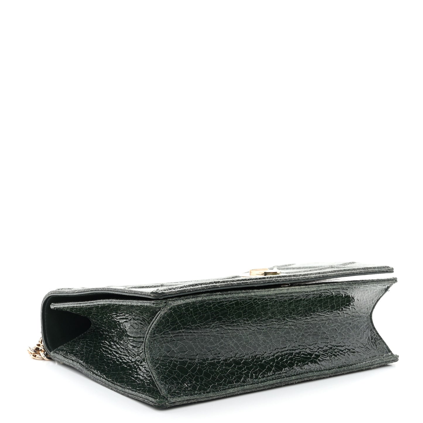 Ceramic Effect Deerskin Large Diorama Flap Bag Malachite Green