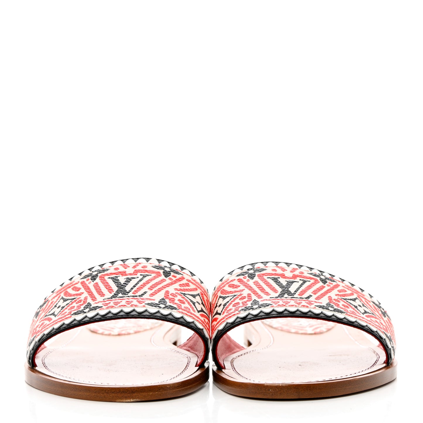 Monogram Crafty Lock It Flat Mule 40 Creme Rouge