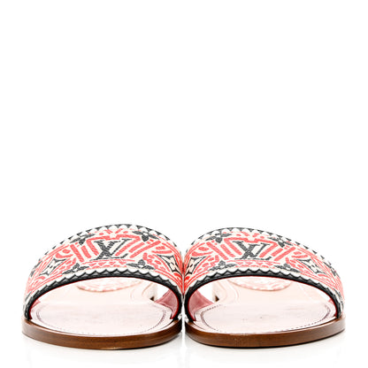 Louis Vuitton Monogram Crafty Lock It Flat Mule 40 Creme Rouge 2 of 9