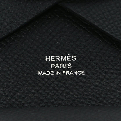Hermes Epsom Calvi Duo Card Case Black 6 of 8