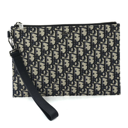 Christian Dior Oblique Pouch Wristlet Blue Blue 1 of 7