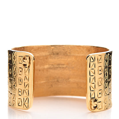 Chanel Metal Crystal Wide CC Cuff Gold 3 of 4