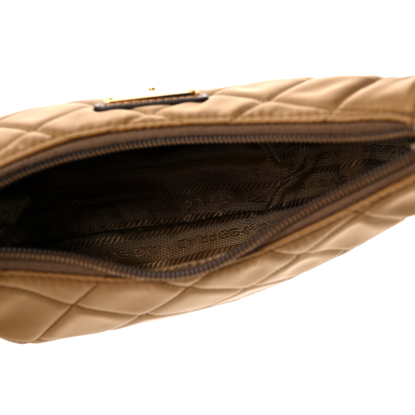 Tessuto Nylon Stitched Shoulder Bag Tobacco