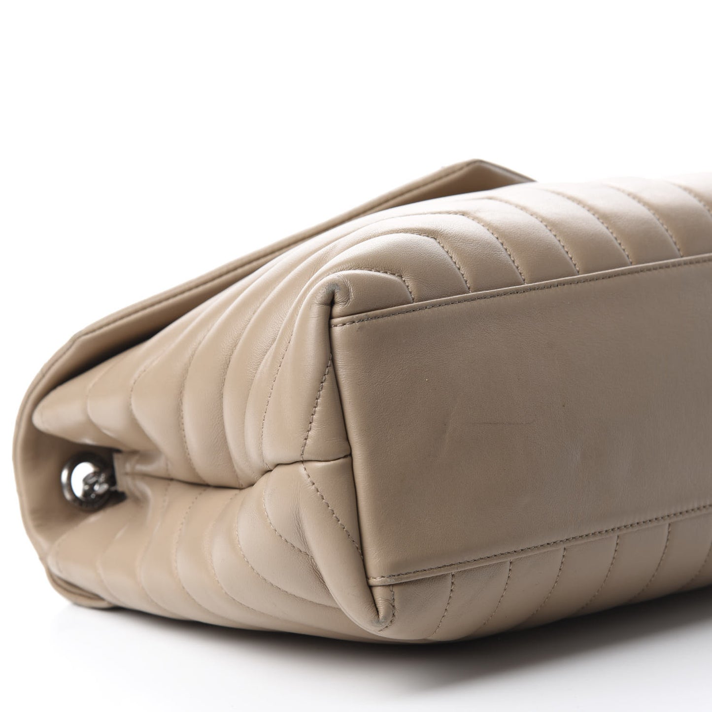 Calfskin Y Quilted Monogram Medium Loulou Chain Satchel Dark Beige