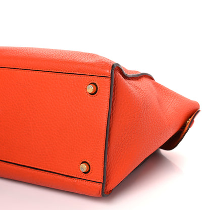 Celine Bullhide Calfskin Small Ring Handbag Burnt Orange 8 of 13