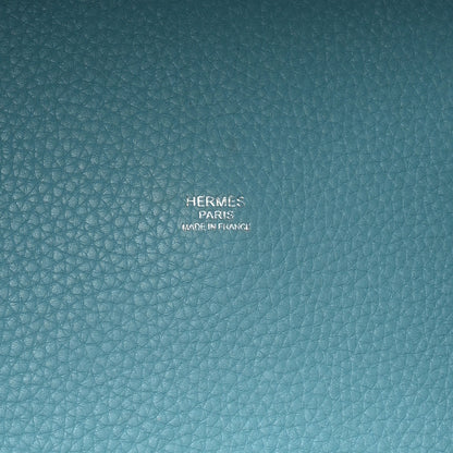 Hermes Taurillon Clemence Picotin 26 GM Bleu Atoll 6 of 12