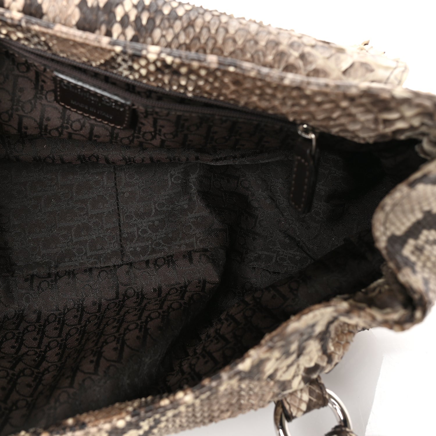 Christian Dior Snakeskin Saint Germain Bag Beige 4 of 8