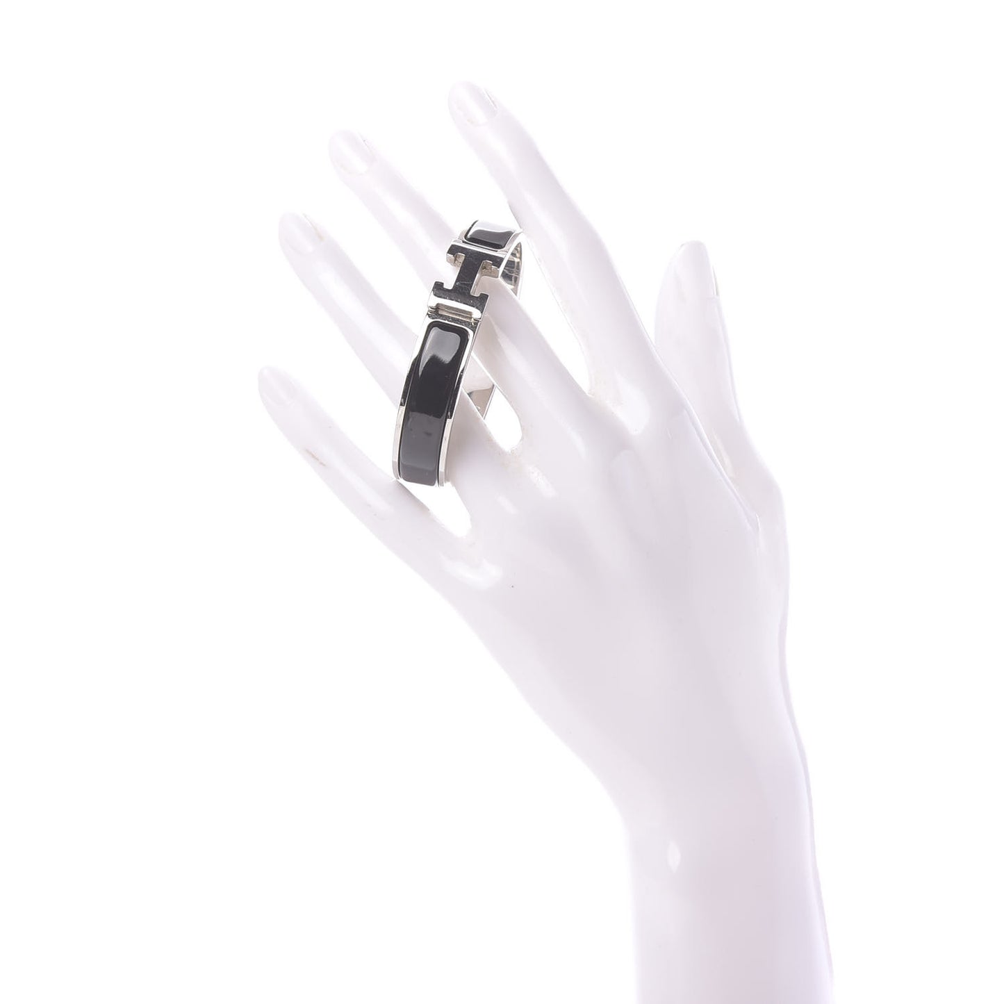 Enamel Narrow Clic Clac H Bracelet PM Black