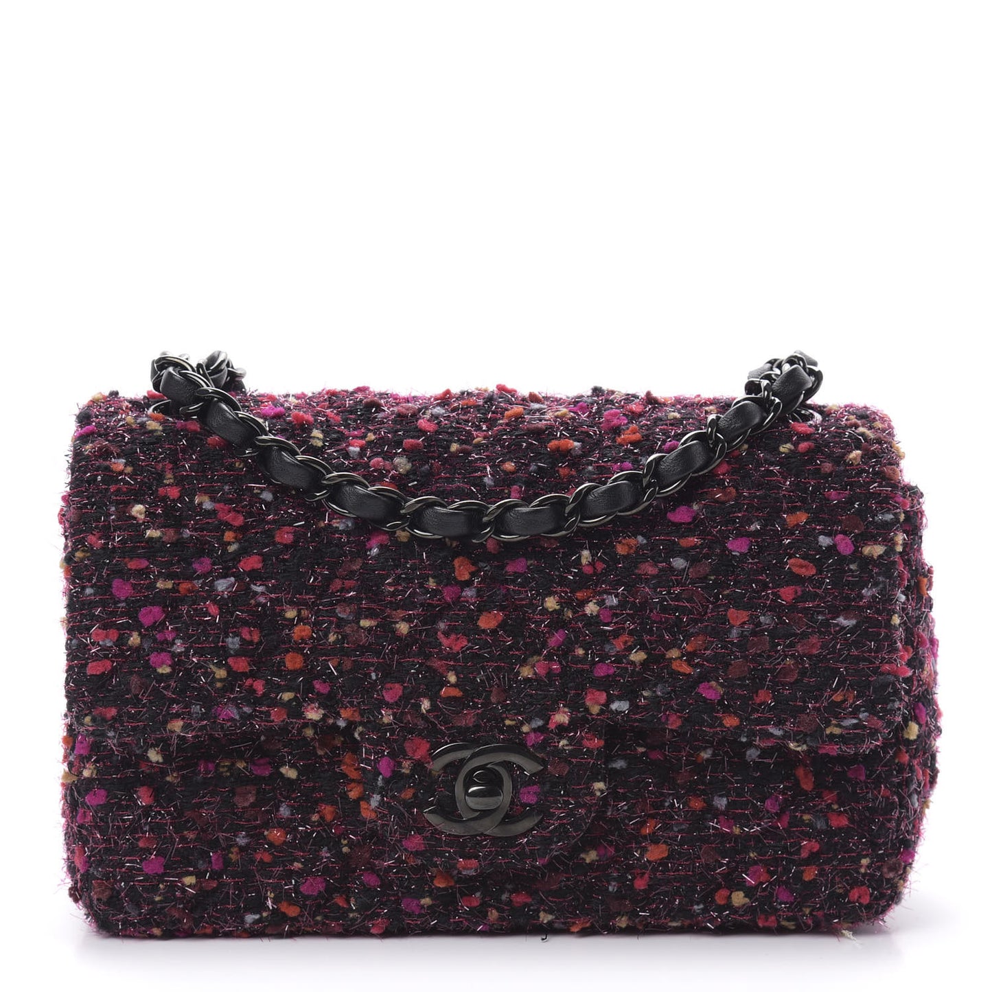 Tweed Quilted Mini Rectangular Flap