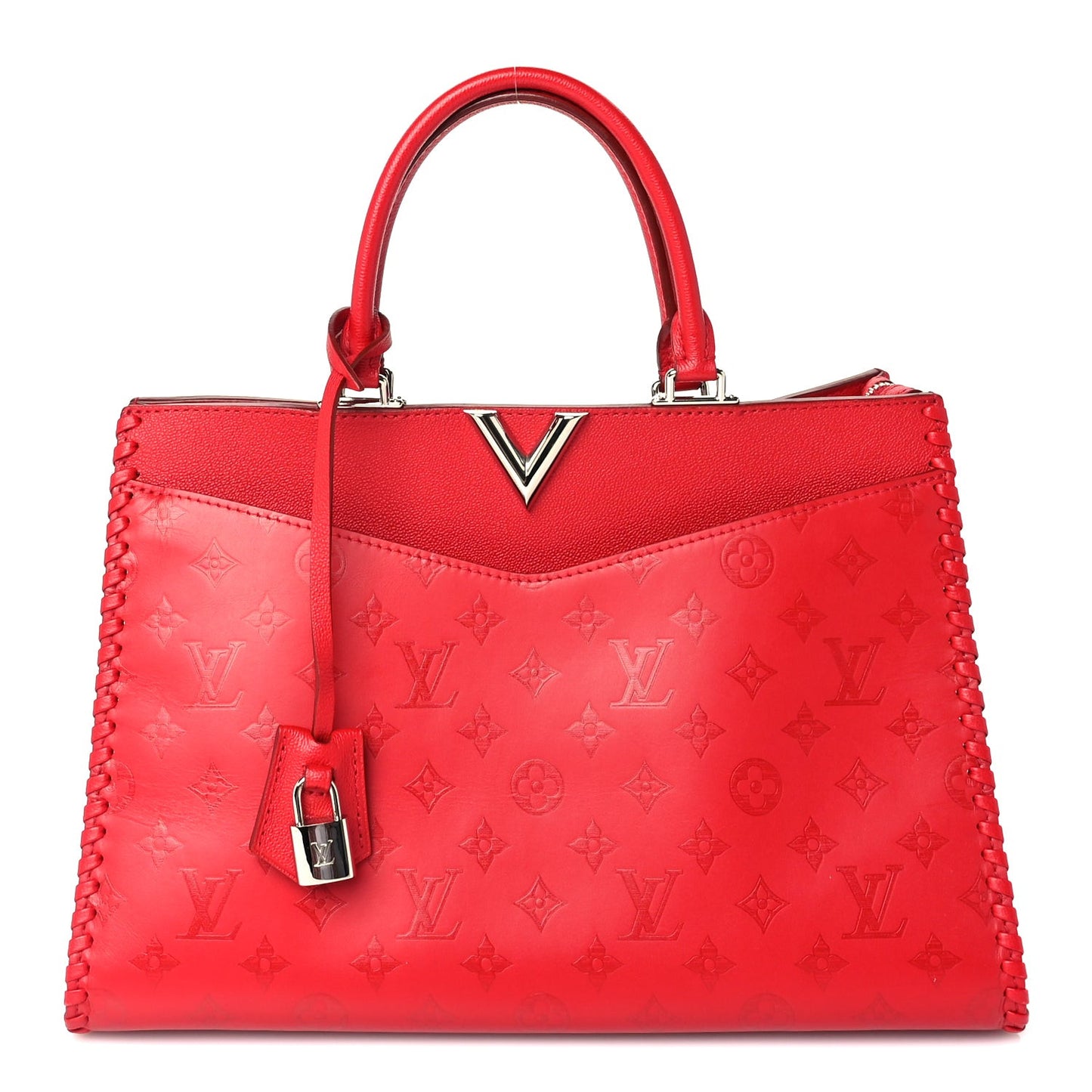 Monogram Cuir Plume Very Zipped Tote  Rubis