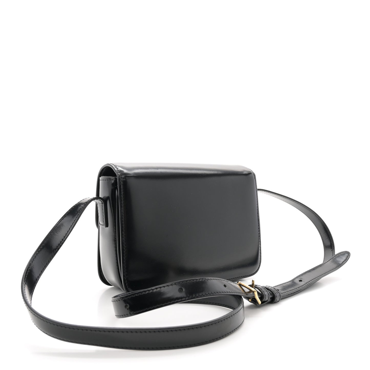 Shiny Calfskin Teen Cuir Triomphe Black